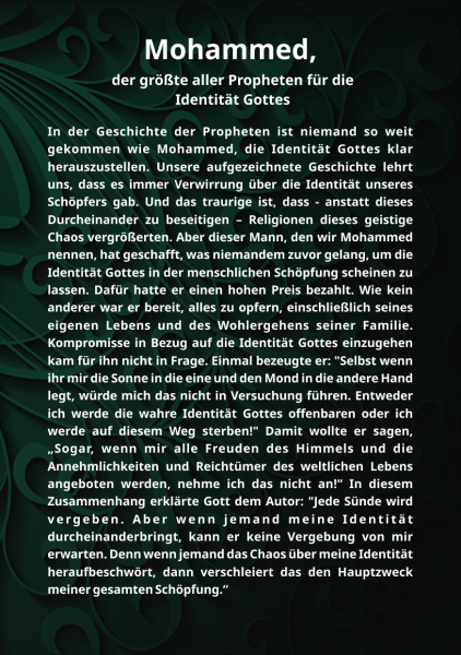 Mohammed, der größte aller Propheten für die Identität Gottes